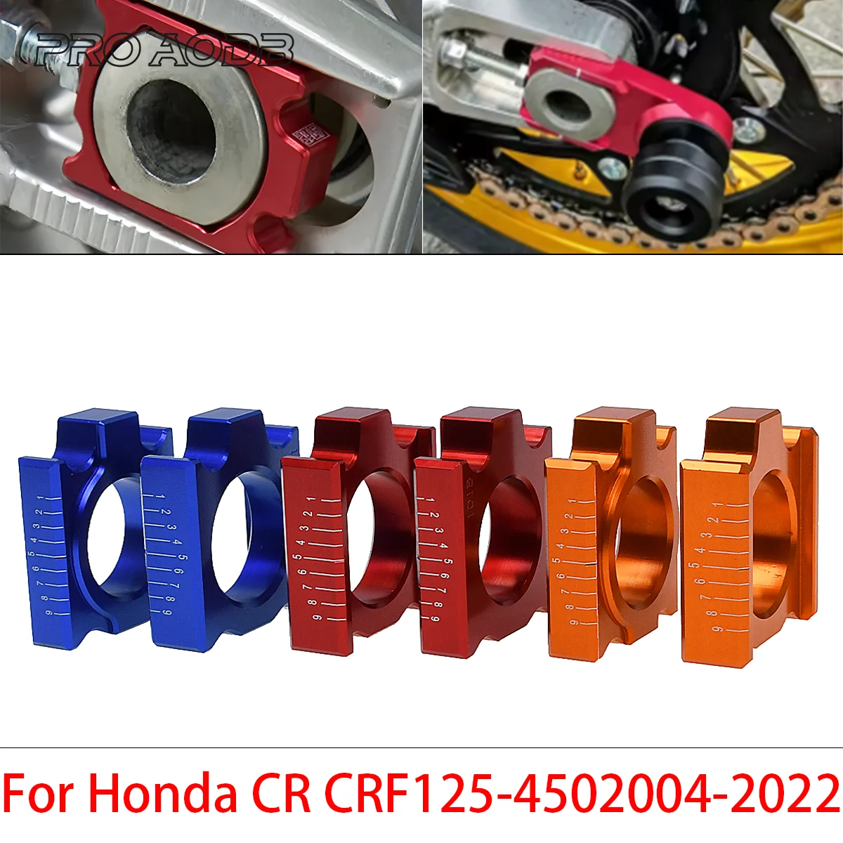 

High quality and durable CNC Machined Rear Axle Chain Adjuster BlockDirt BikeSpare Parts Fit HondaCR 125 250 CRF R X RX L Series