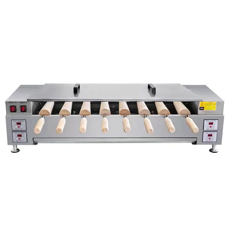 Commercial New Design Chimney Bread Roll Making Machine 8pcs or 4pcs Electric 220V Bread Rolls Baker Digital Display