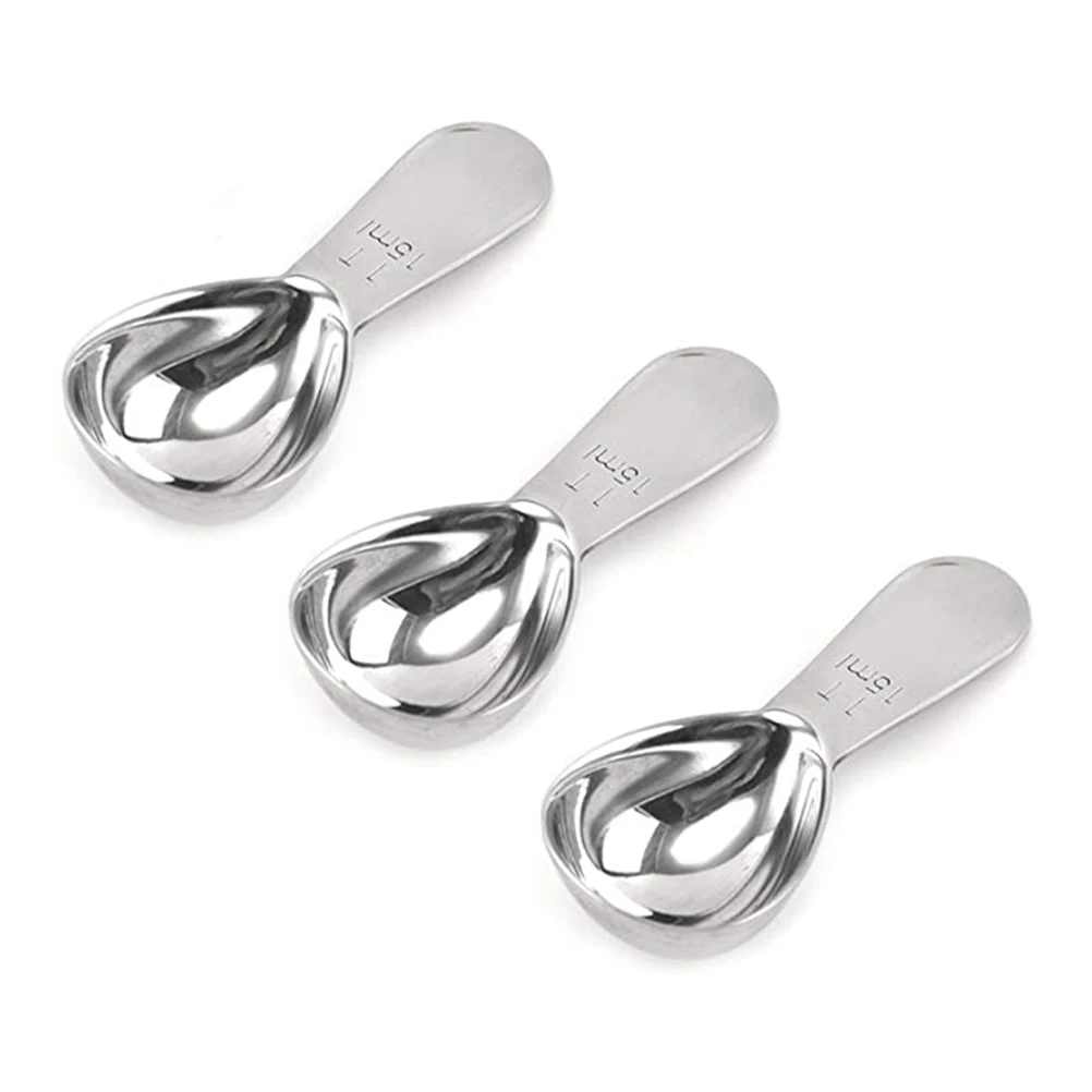 

3Pcs Stainless Steel Coffee Scoops 15Ml Measuring Spoons Multi-Functional Kitchen Tool Easy Clean Gift Coffee Spoons