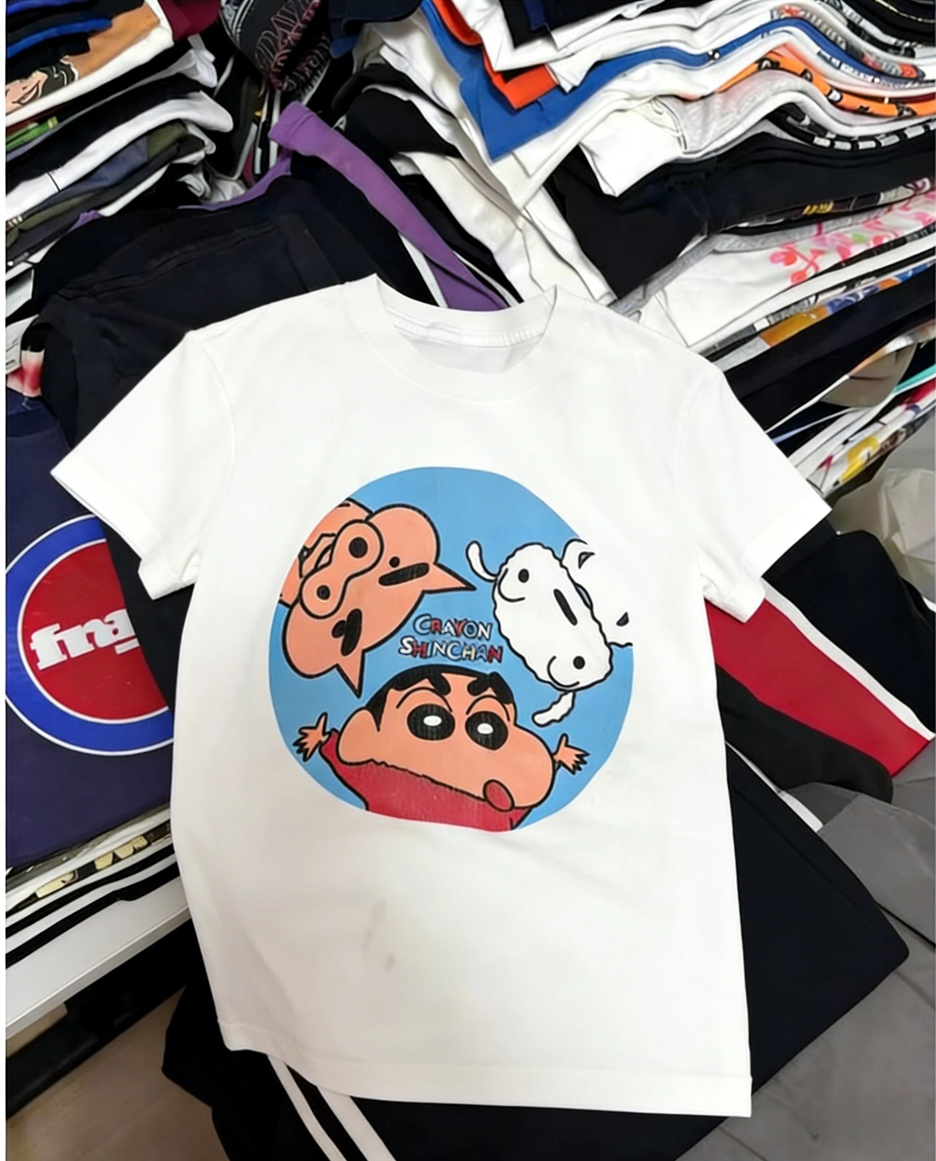 Crayon Shin Chan Shinnosuke & Shiro Print T Shirt Men Women Cute Cartoon Casual Short Sleeve Anime Tee Top