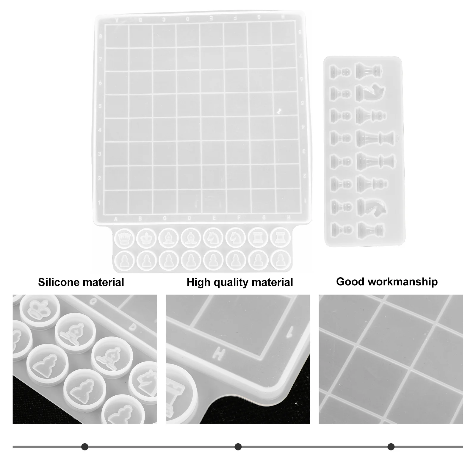 

2pcs Chess Board Piece Silicone Mold Diy Resin Craft Making Molds For Chess Casting Epoxy Art Sculpture Handicraft Tools