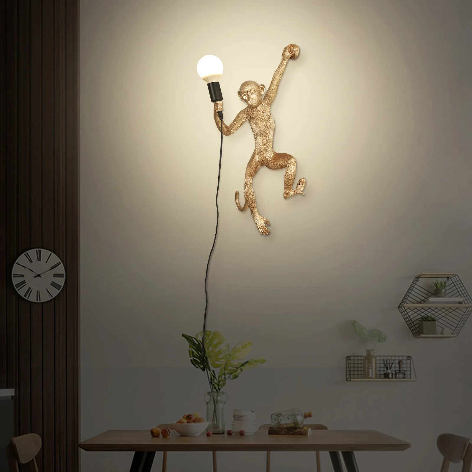 

Monkey Wall Lamp Climbing Monkey Wall Light Creative Wall Lamp Vertical Resin Light Gift for Home Office Bedroom Décor