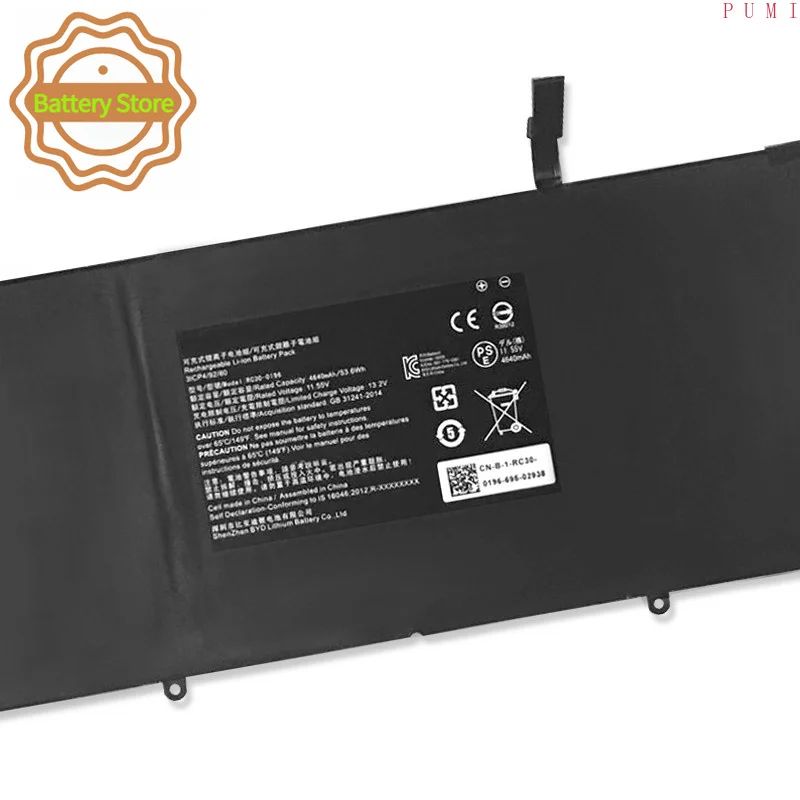 New RC30-0196 RZ09-0196 11.55V 4640mAh Laptop Battery for Razer Blade Stealth 2016/2017 V2 13 i7-7500U HAZEL RZ09-0196 RZ09-0168