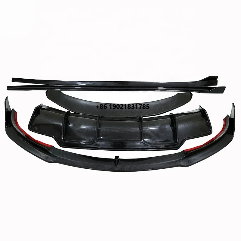 V Style Dry Carbon Fiber Tuning Body Kit for Model 3 2019-2022 Prepreg Carbon Fiber Wind Spoiler Kit for Model 3