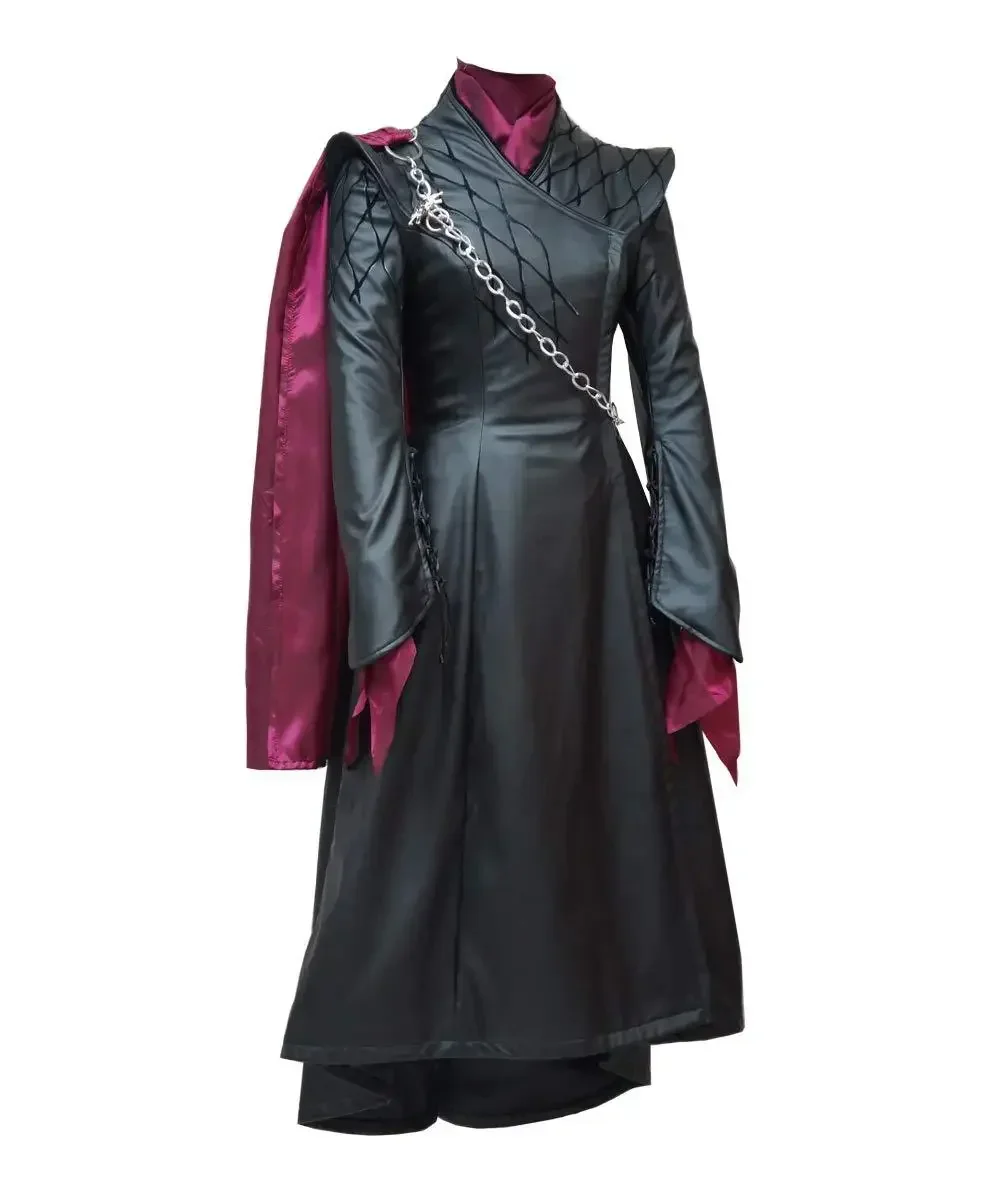 TV House Dragon Daenerys Cosplay Costumes Black Dress Uniforms Outfit for Adult Women Role Play Halloween Carnival Suits