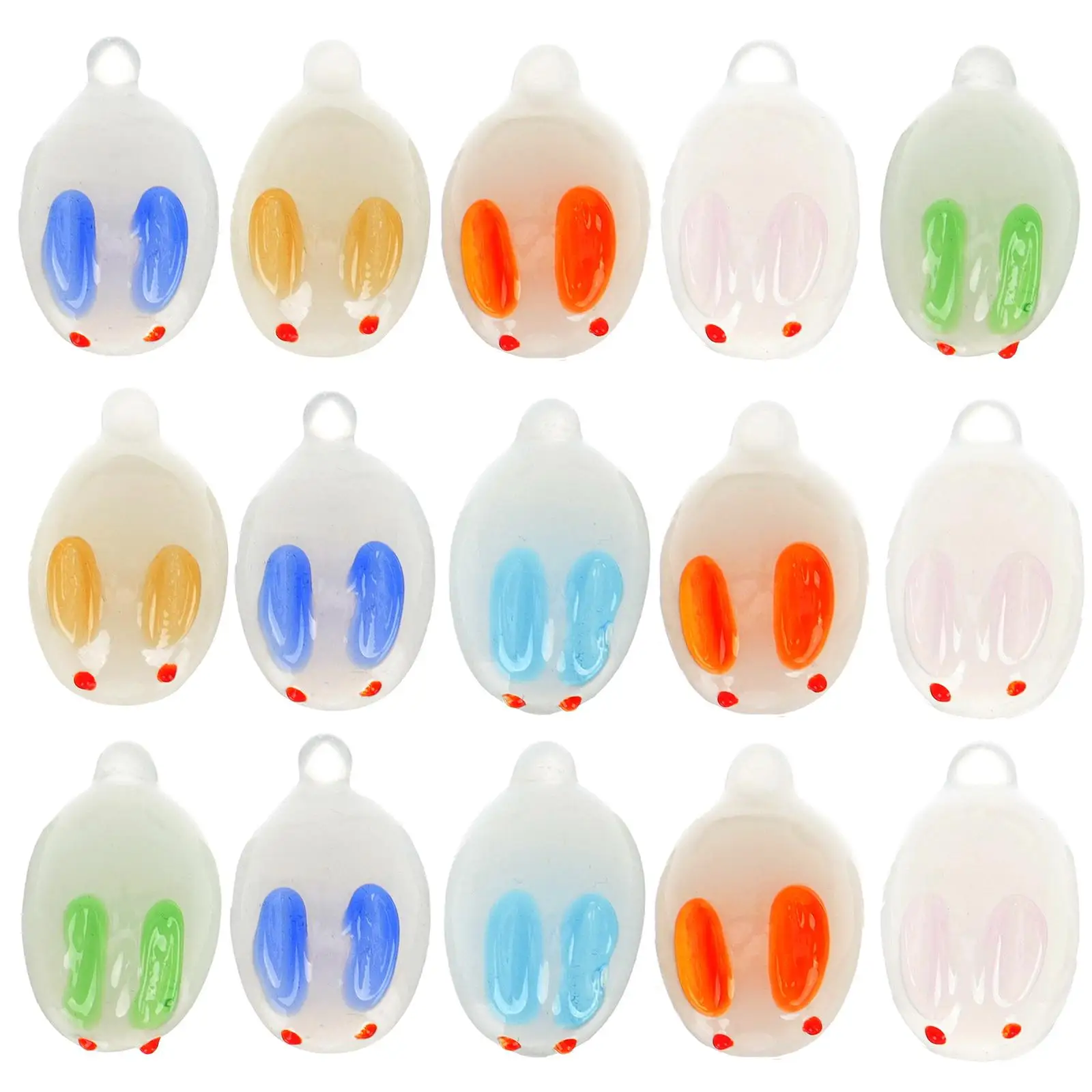 

15 Pcs Glass Bead Decoration Rabbit Home Rabbits Ornament Bunny Statue Decorative Objects Animal Statues Living Room