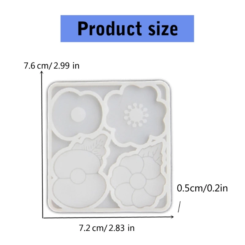 Силиконовая форма в форме цветка маков, термостойкая форма для украшения дома, практичная форма для аксессуаров для ювелирных