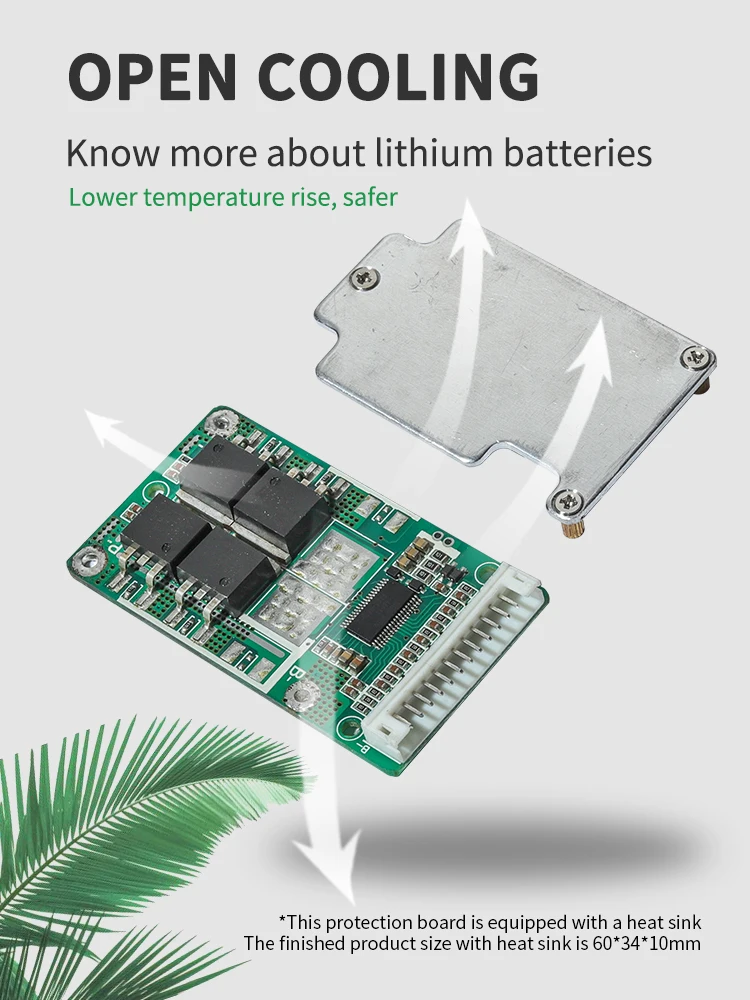 Bisida-BMS 7S ~ 13S, 24V, 36V, 48V, Port commun, Port divisé, Contrôle de température sinc, Batterie lithium-ion 3.7V 18650