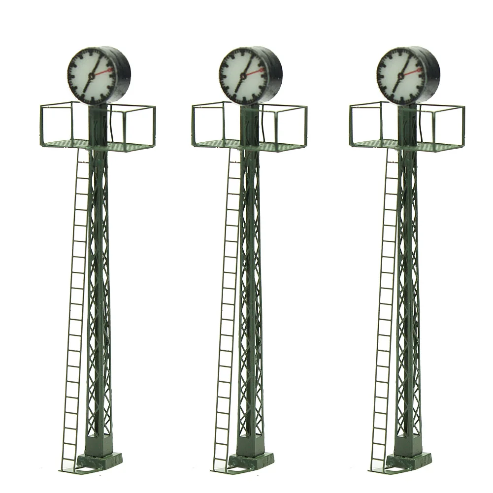 LQS61 Modelspoorlicht Platformklok op Lattice Mast Lamp Warm Wit N Schaal HO Schaal (pak van 1)