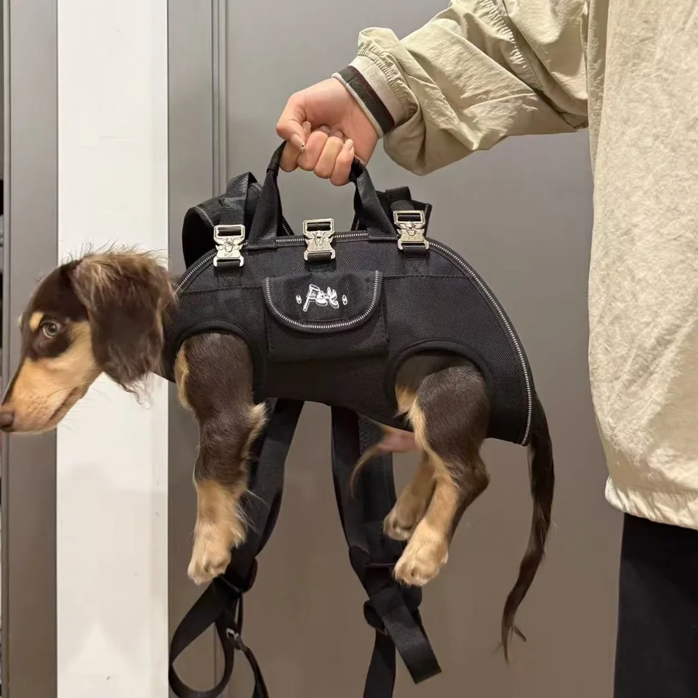 Oxford-Rucksack für Dackel, hohe Tragfähigkeit, tragbare Outdoor-Taschen für Dackel, komfortabler Träger für Hunde