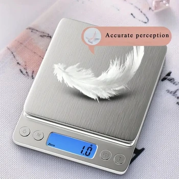 AccuWeight 디지털 주방 체중계 스테인레스 스틸 식품 체중계, LCD 디스플레이, 조리 재료 다이어트의 정확한 계량 