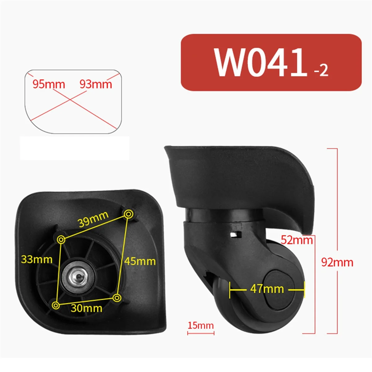 W041 Trolley Case Luggage Wheel Universal Suitcase Accessories Rubber Luggage Wheel Trolley Case Universal Wheel(S)