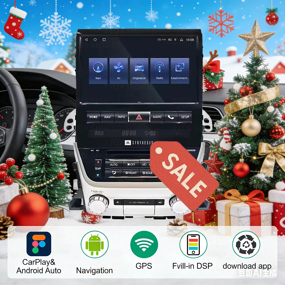 Para Toyota Land Cruiser 200 LC200 GXR VXR 2008-2020 Android Radio de coche receptor estéreo Carplay inalámbrico Autoradio reproducción Multimedia