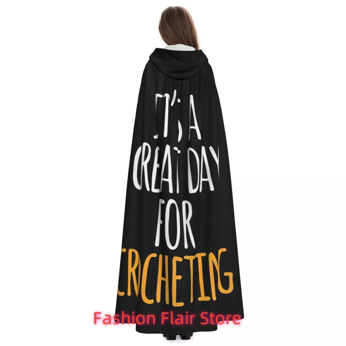 It's A Great Day For Crocheting Long Hooded Cloak Witch Medieval Costume Cosplay Cape HalloweenVampire Adult Unisex - view 4