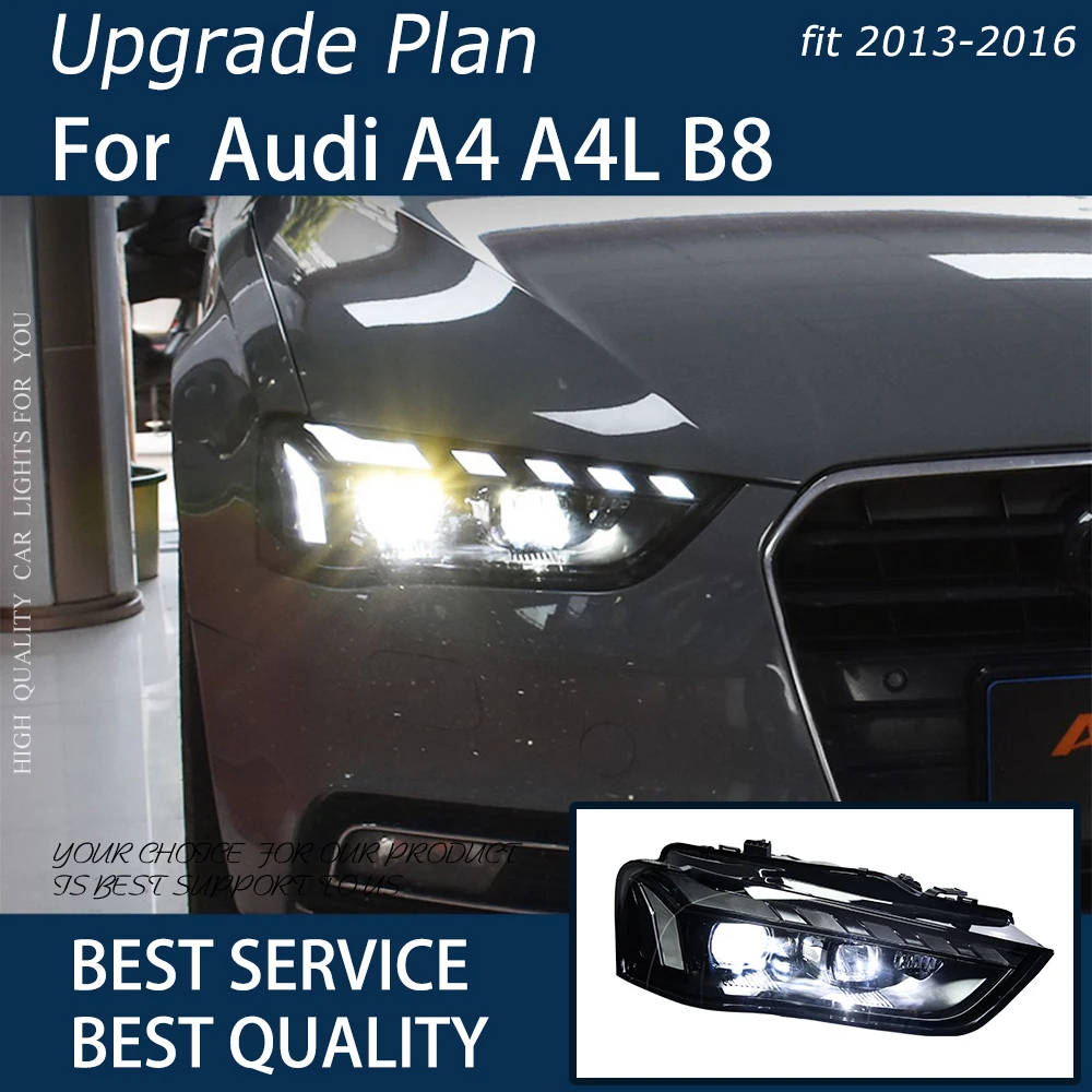 Car Lights for Audi A4 S4 2013-2016 RS4 LED Auto Headlights Assembly Upgrade 2023 RS5 Newest Style Design LHD RHD Accessories