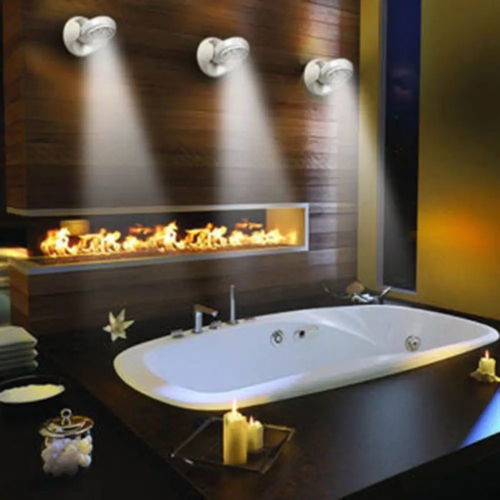 LED Cordless Motion Sensor Light 360 Degree Base 180 Degree Head Rotation Wireless Porch Patio Pool Nightlight Soft Glare-Free