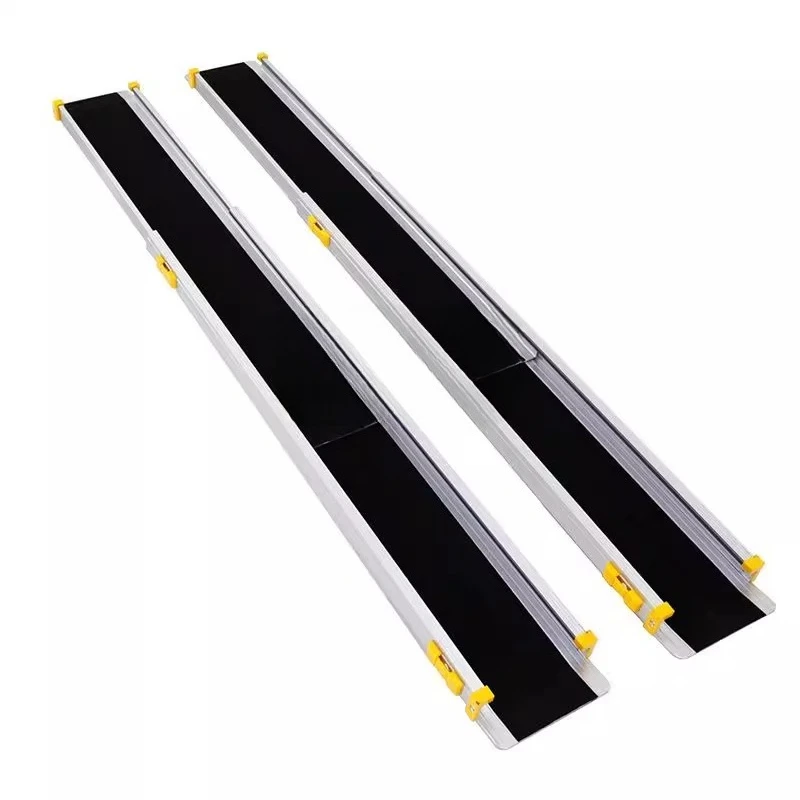 

Barrier-free ramp telescopic portable movable aluminum alloy non-slip wheelchair up the stairs and steps oblique
