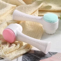 3D Double Side Face Washing Brush with OFT Fur Silica Instrument for Home Based Manual Face Clean and Pores Deep Cleanin 3