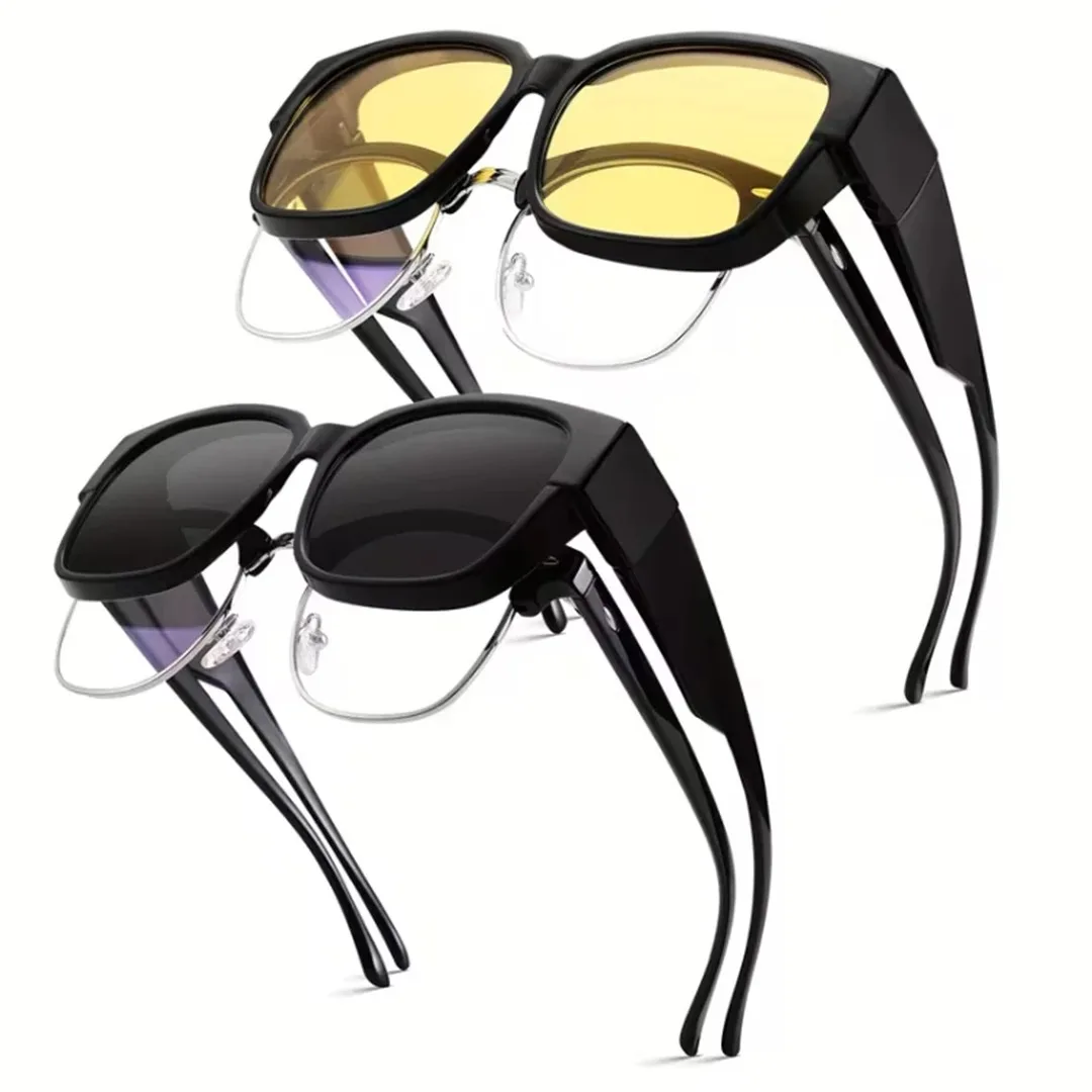 New Fashion Polarized Sunglasses Cover Over Myopia Prescription Glasses Portable Men Women Vintage Fishing Driving Eyewear