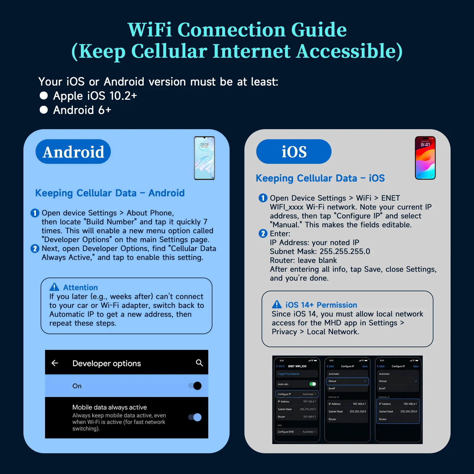 Enet Wifi Adapter for BMW F/G/I Series Obd2 Wifi CarPlay Compatible for BimmerCode,Bootmod3,MHD Work with iOS,Android view 3