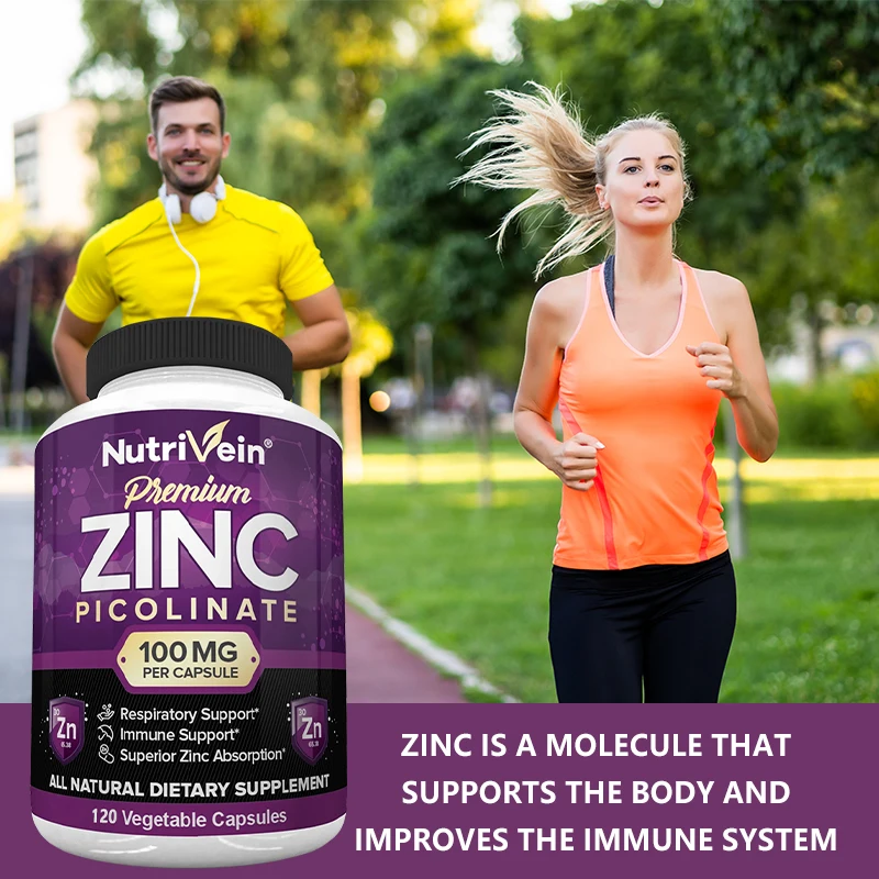 Zinc Picolinate 100 Mg - Immune Defense Strengthens The Immune System and Cell Regeneration - Absorption of Essential Elements