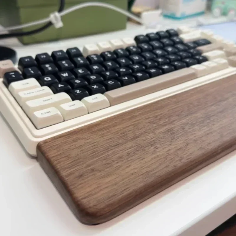 Walnut Wood Palm Rest Custom Soild Wood Mouse Rest Mechanical Keyboard Wrist Rest Accessories AntiSlip Stickers WoodenPalm Stree