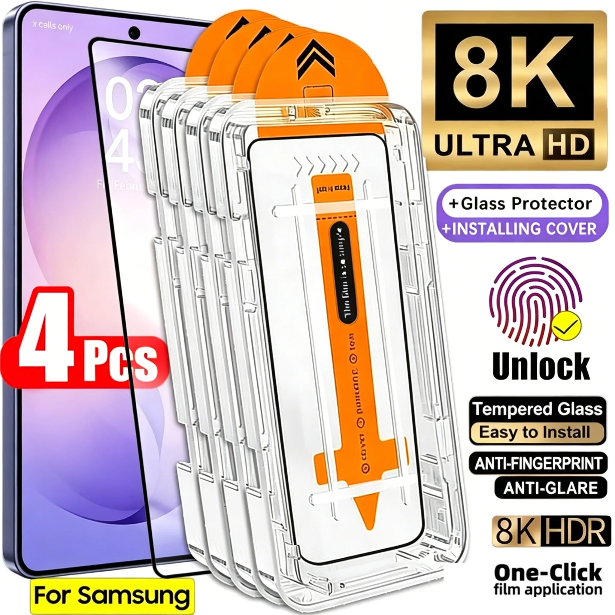 Oleophobic Coating Screen Protector For Samsung S25 S26 Ultra A56 5G A16 A26 A36 A55 A53 A73 A35 S23 S24 Unlock Tempered Glass