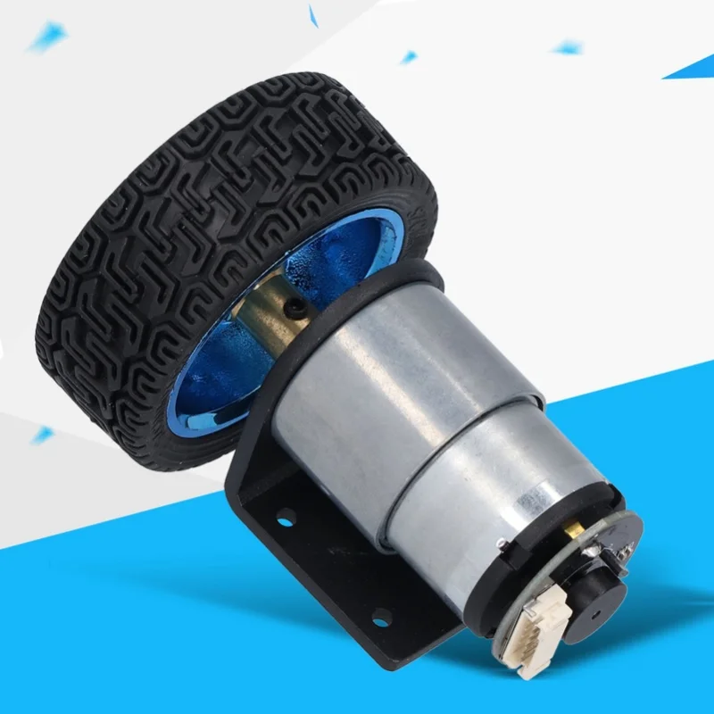 Encoder Motor Set Kit 6mm Shaft With Mounting Bracket For Smart Car Robot DIY DC6V JGB37-52035RPM