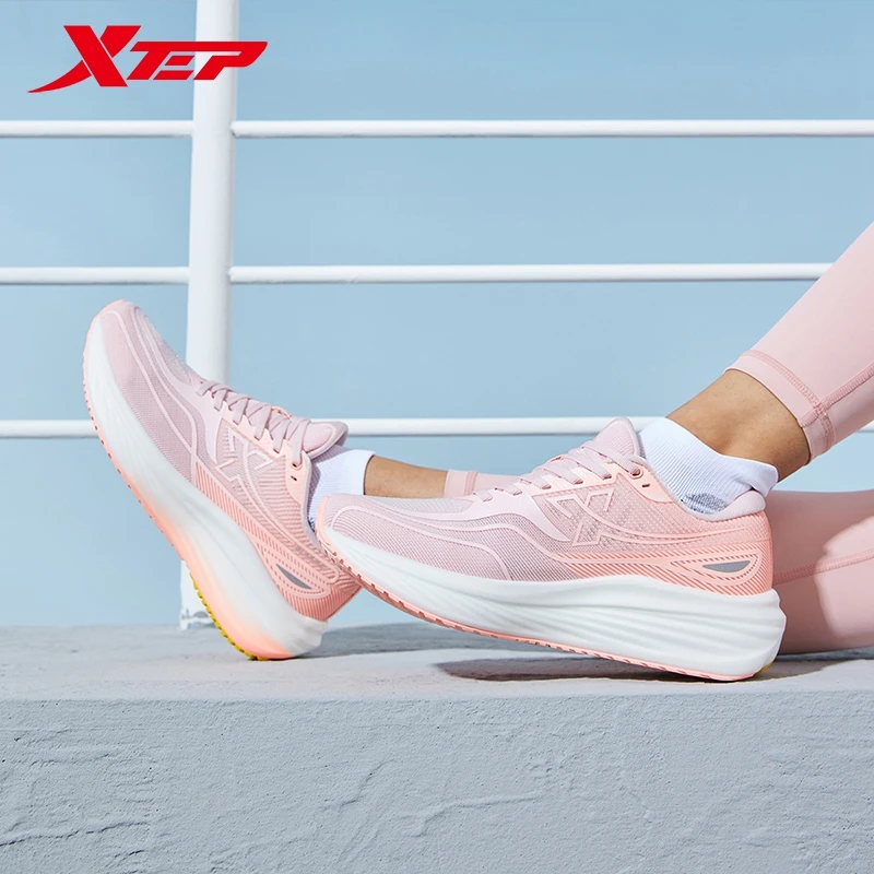 Xtep Chasing Clouds Running Shoes For Women 2024 Summer Rebound Women\'s Sports Shoes Thick Sole Breathable Sneakers 876218110057