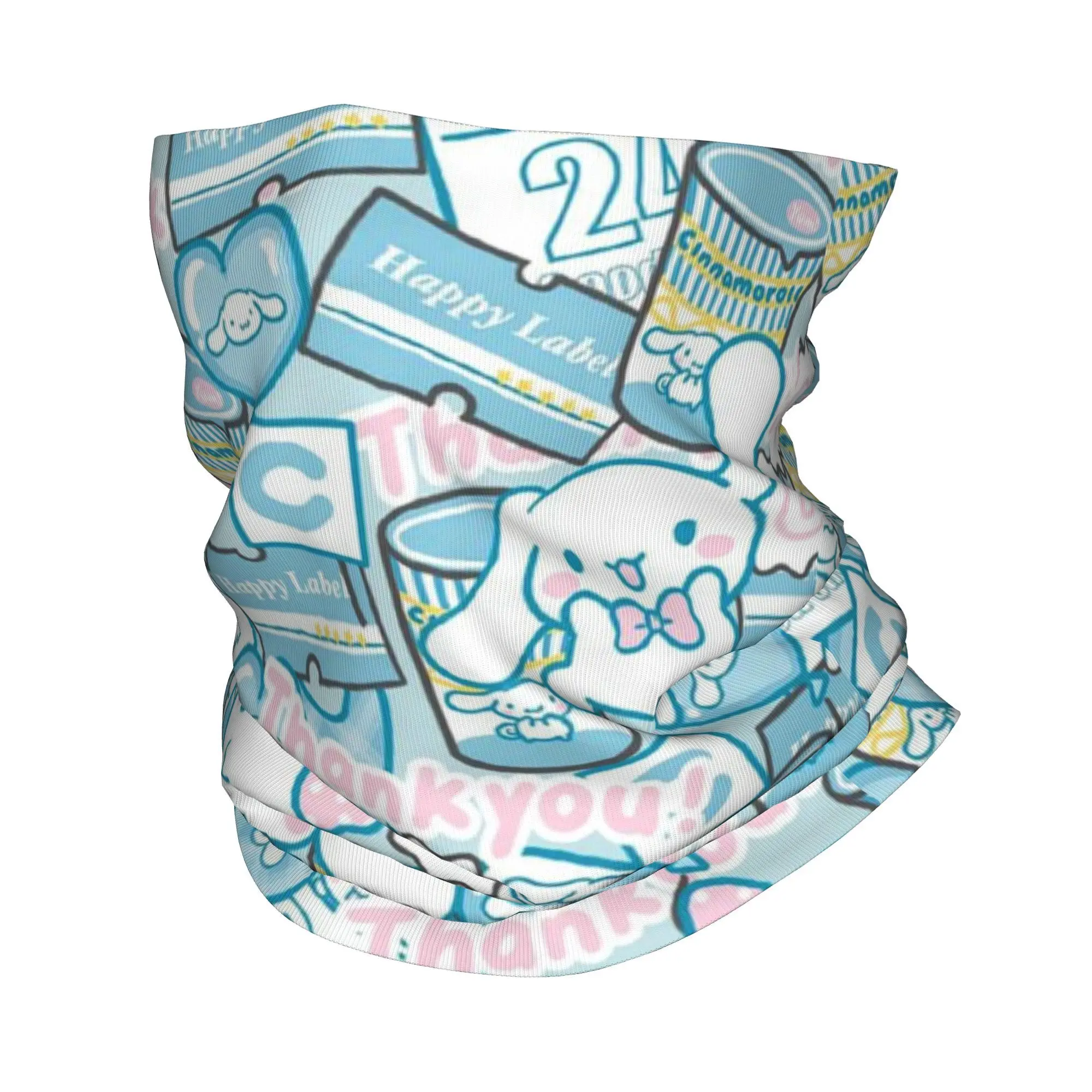 Custom Anime Cartoon Cinnamoroll Bandana Neck Gaiter for Hiking Camping Men Women Wrap Scarf  Balaclava Warmer