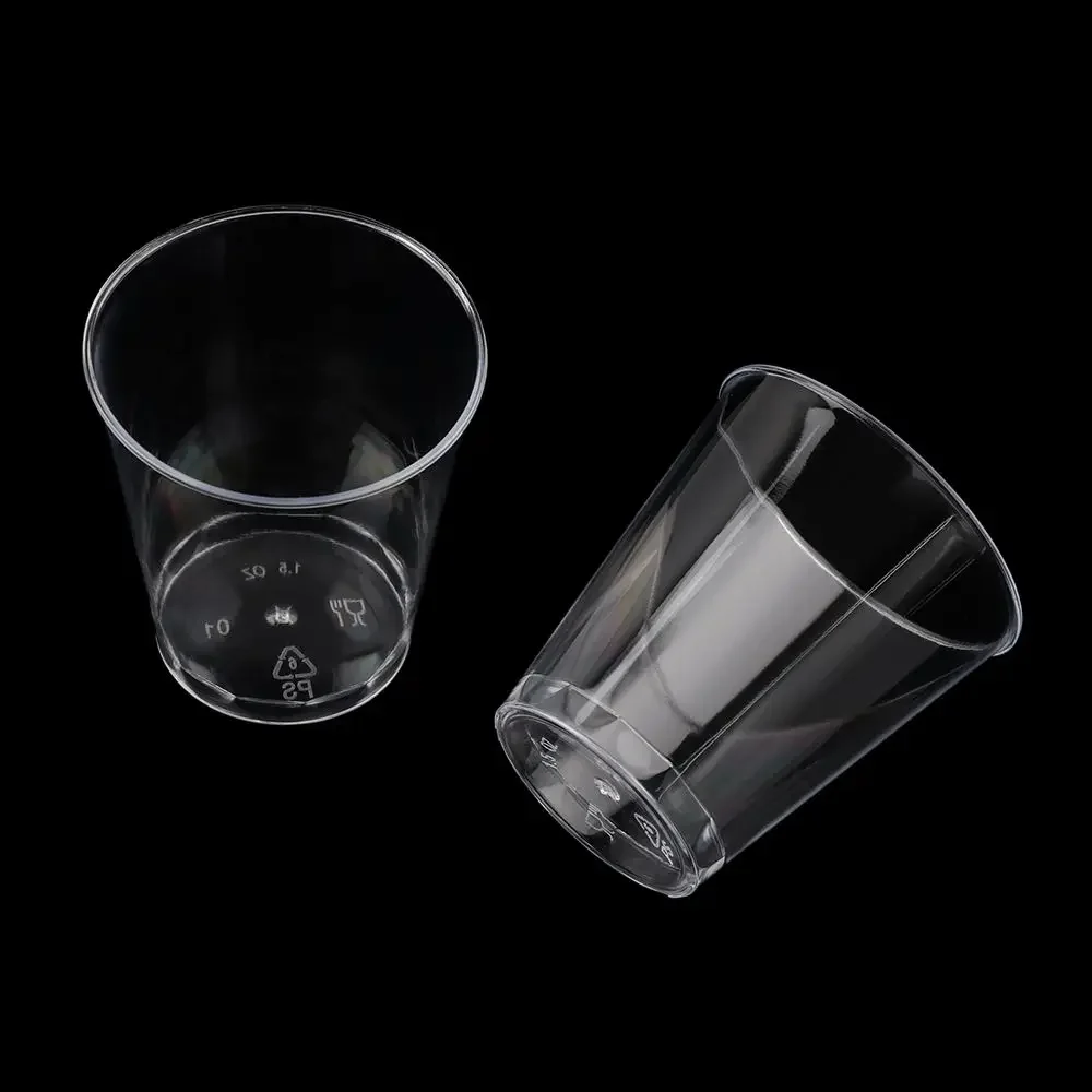 25/50pcs New Disposable Transparent Plastic Cup Outdoor Picnic Birthday Kitchen Party Tableware 160/170/200ml Cups Supplies Bar