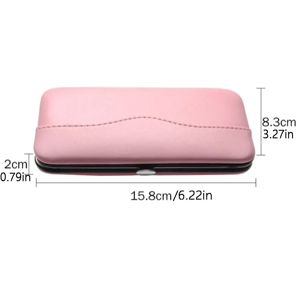 7 Slots Wimpers Pincet Case PU Leer 4 Kleuren Wimper Make-up Tool Case Lege Eenvoudige Stijl Pincet Opbergdoos Oor Lepel