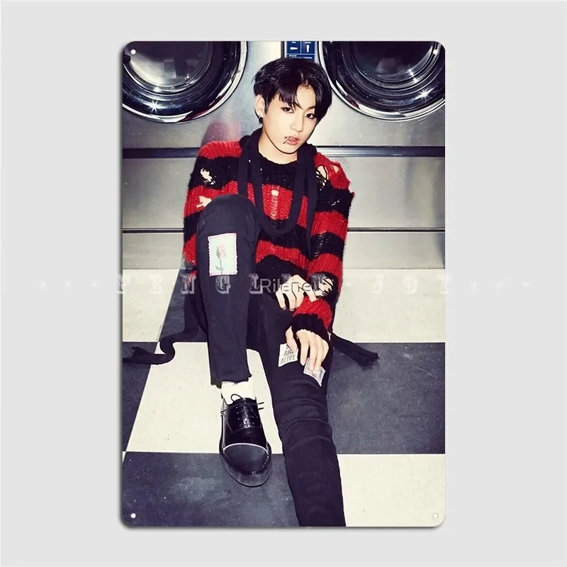 Jungkook Metal Sign Club Party Designing Wall Plaque Tin Sign Poster