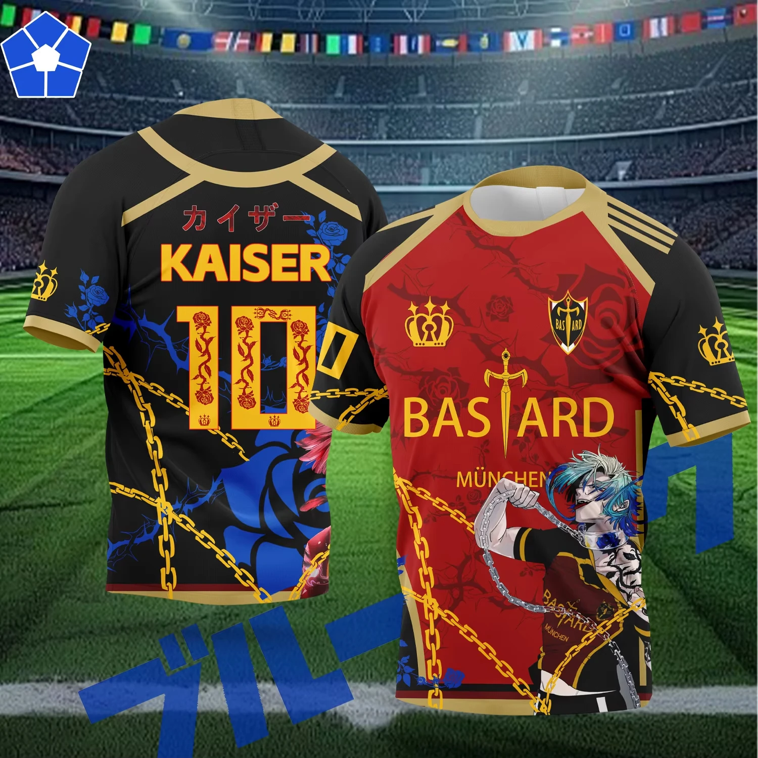 

Custom 2025 Anime Blue Lock München Jersey 3D Print Men Sport T Shirt Manga Kaiser 10 Isagi Short Sleeve Unisex Tee Y2k Tops