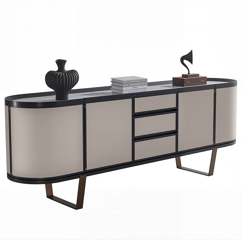 Retro solid wood sideboard for family hotel restaurant storage bedroom