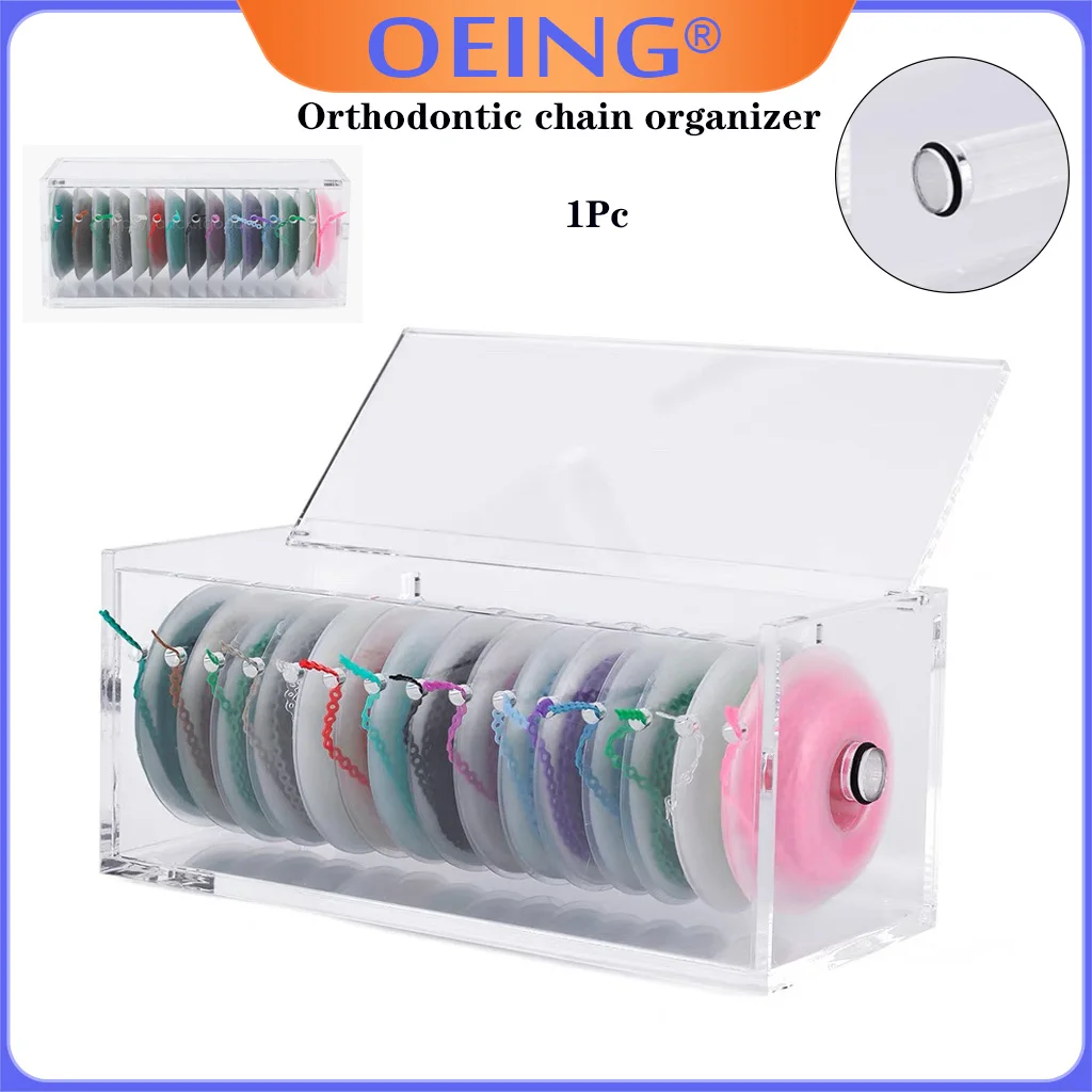 1pc Box Dentist Dental High Quality Dentistry Orthodontic Power Chain Dispenser Placing Box Acrylic Rubber Band Organizer Tool