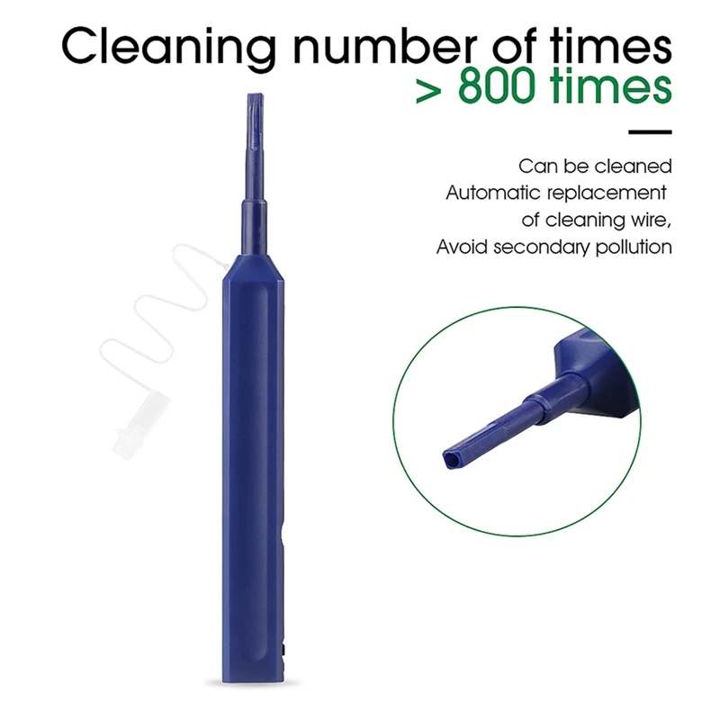 N11R- 10X For LC/MU 1.25Mm Fiber Optic Cleaning Pen One-Click Cleaning Fiber Cleaner Tools Optical Fiber Connector Cleaner