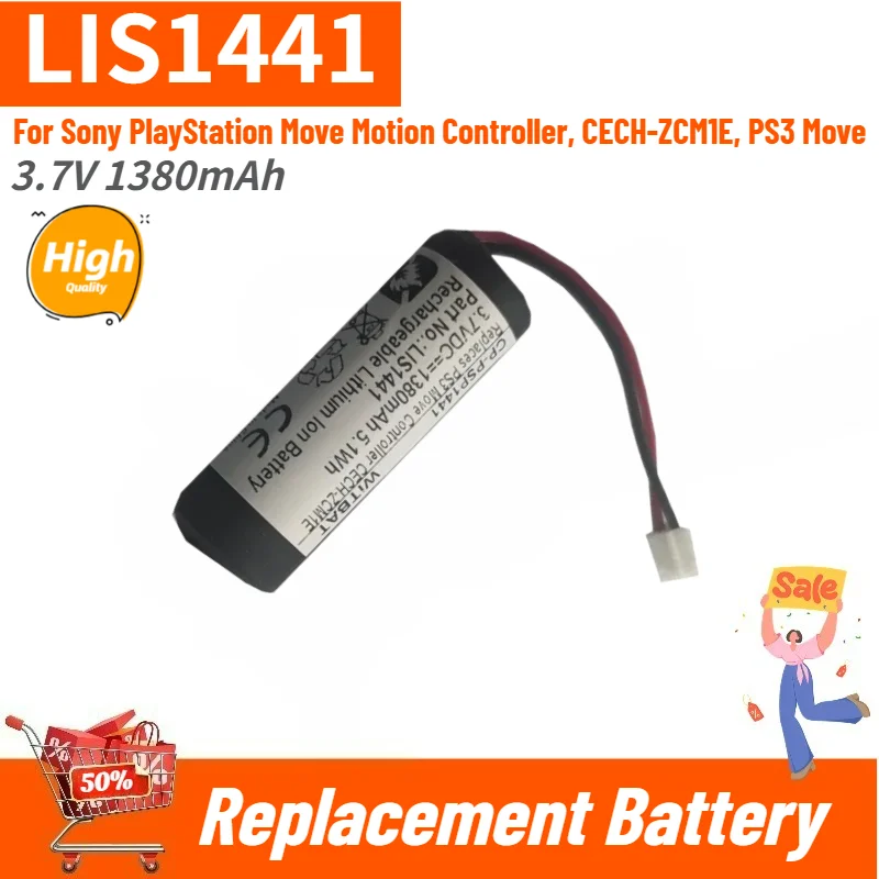 

High Quality LIS1441 Battery 3.7V 1380mAh for Sony PlayStation Move Motion Controller, CECH-ZCM1E, PS3 Move Replacement Battery