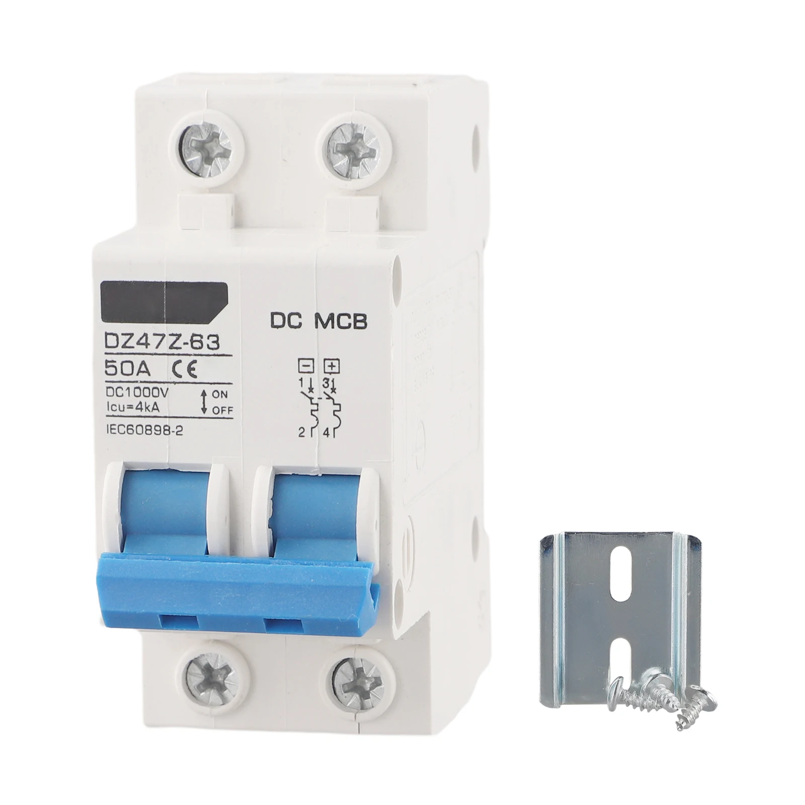 مصدر طاقة تيار مستمر 1000 فولت درجة حرارة التشغيل المعزل-25 درجة مئوية 60 درجة مئوية تيار تصنيف 32A قدرة كسر 4kA قطاع دارة