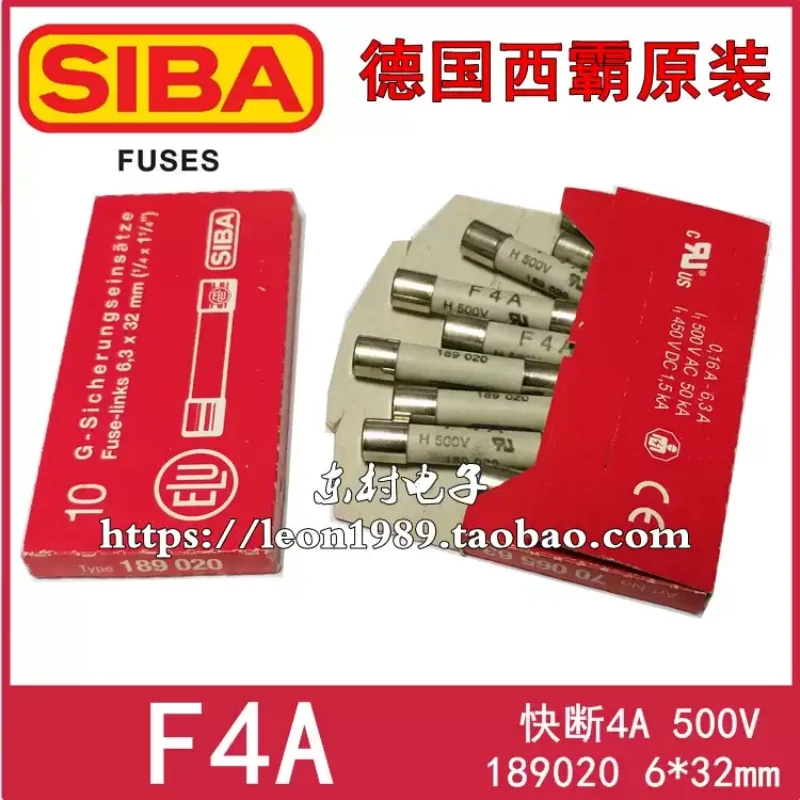 1-10pcs F4A/German SIBA fuse 189020.4/6 * 32mm F 4A/500V/7006563.4