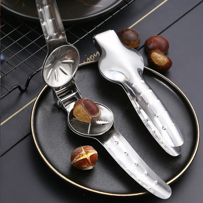 

Creative Nutcracker Chestnut Clip 304 Stainless Steel Chestnut Cutter Tool Multifunction Nutcracker Kitchen Gadget
