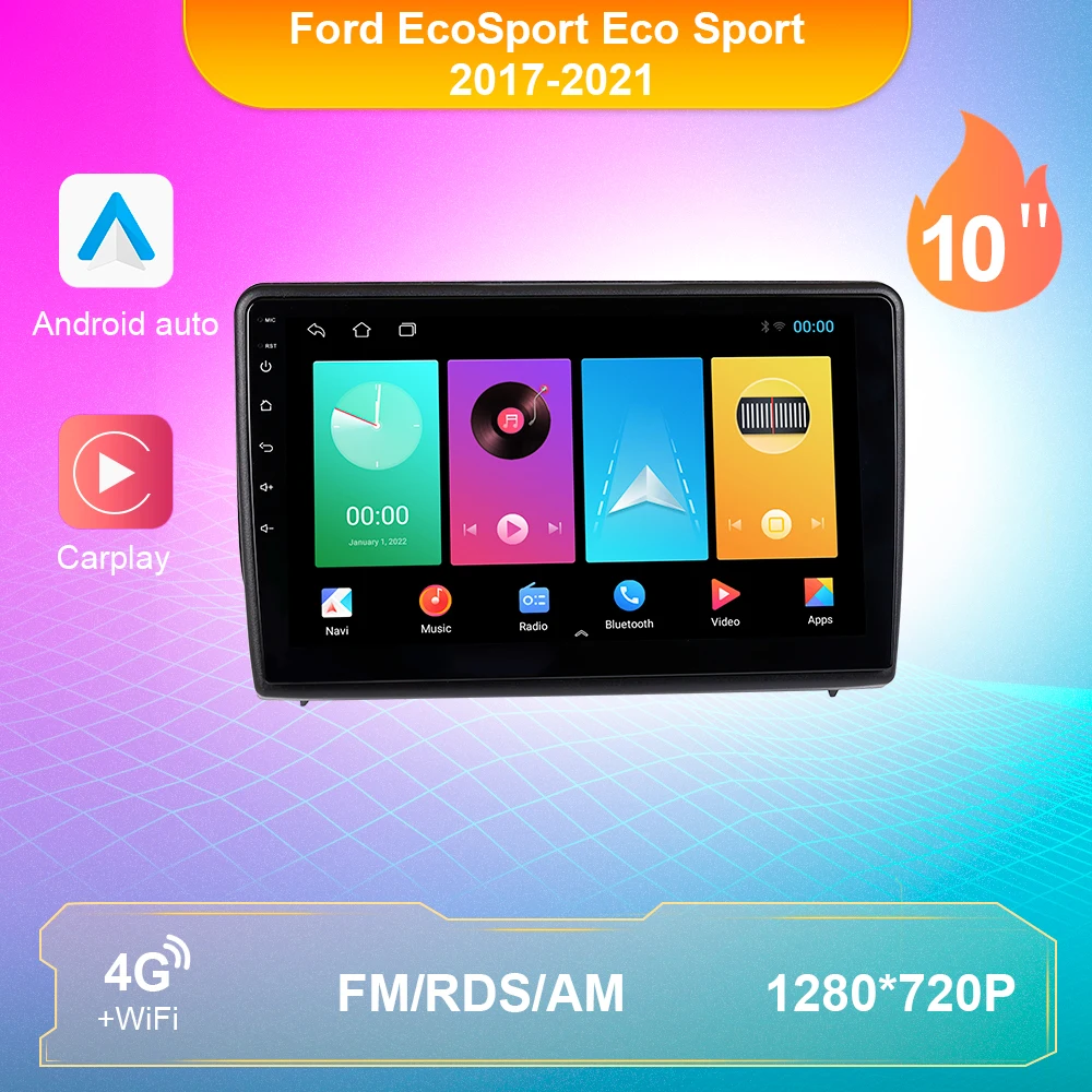 

Автомобильный радиоплеер Urbanroad для Ford EcoSport Eco Sport 2017-2021, Android Carplay, мультимедийный видеоплеер, GPS-навигация, без DVD