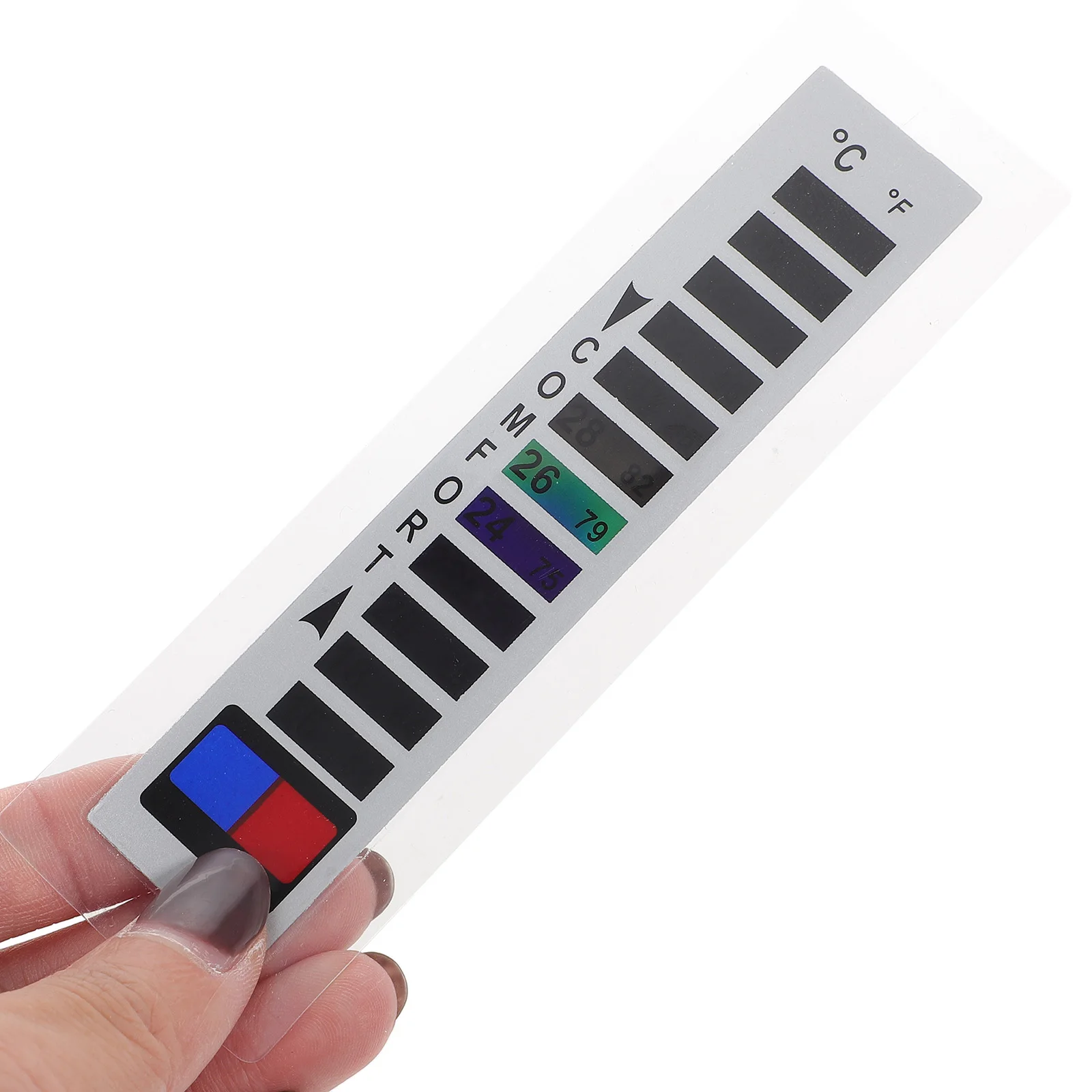 

10pcs Temperature Sticker Down Jacket Thermometer Strip 16℃ 38℃ 61℉ 100℉ PVC Sewing Washable Clothing Accessory Fish Tank