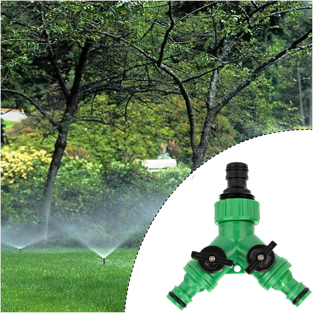 Y Shape Garden Water Pipe Connectors Pipe Adapter  Hose Splitter Valve Three Way Plastic Valve with Switch for Flower Planting