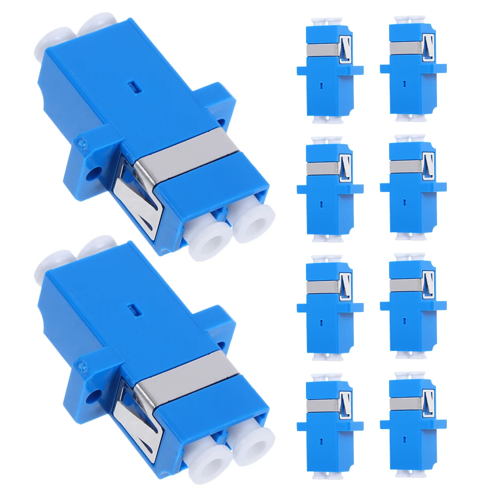 

10pcs Lc Fiber Network Connector Dual Lc Optical Adapter Flange Type Single Mode Patch Panel Server Rack Durable Pvc