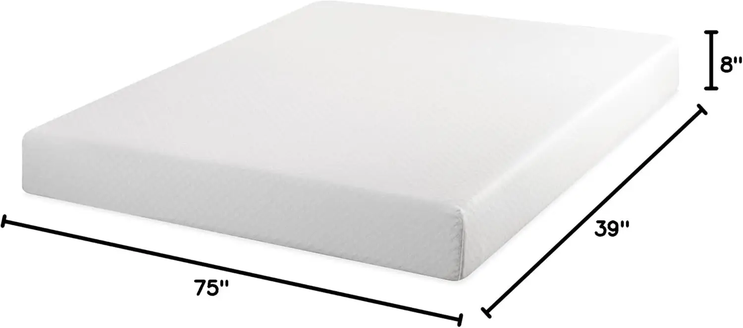 Tea Cool Feel Memory Foam Mattress, Twin, Mattress in A Box with Compact WONDERBOX Packaging, CertiPUR-US Certified