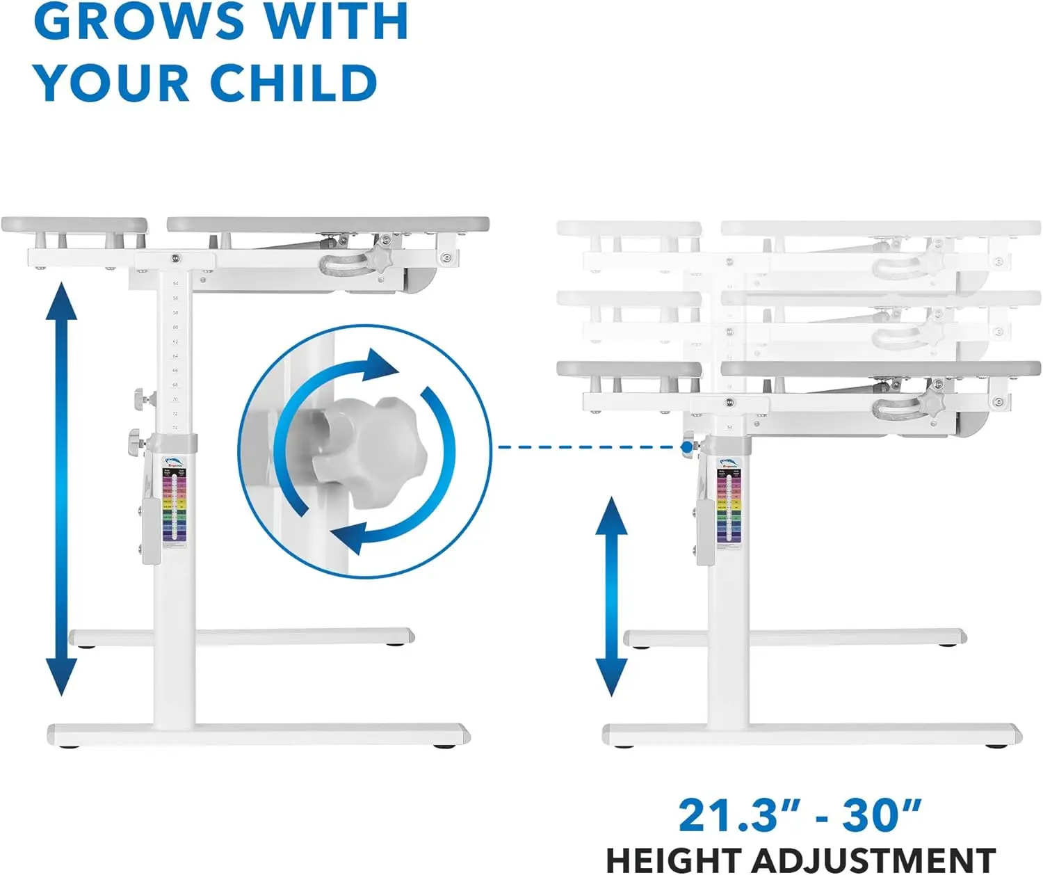 Montieren-es! Höhen verstellbarer Schreibtisch für Kinder [31.5 "x 26"] Kinder arbeitsplatz mit kippbarem Schreibtisch und Schublade zur Aufbewahrung,