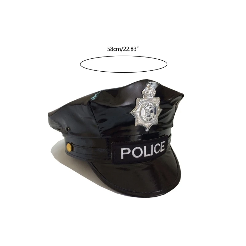 Uniform Hats for Police Officer Hat And Badge for Police Costume Women Newsboy Hat Masquerade Dress Up Night Club