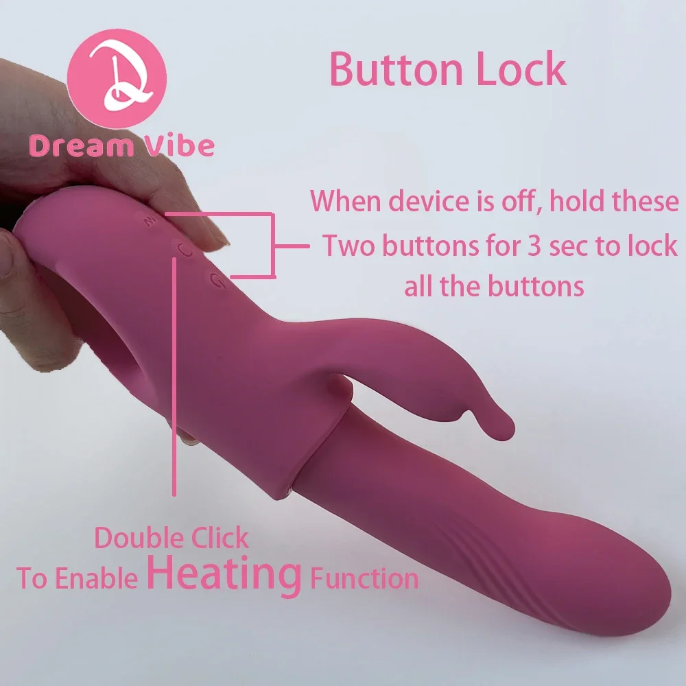 เครื่องสั่นกระต่ายแบบสัมผัสจุดจี พร้อมฟังก์ชั่นความร้อน ของเล่นทางเพศสำหรับผู้หญิง ช่วยให้สัมผัสความสุขทางเพศ กระตุ้นจุดจี คลิตอริส และช่วยให้ถึงจุดสุดยอด