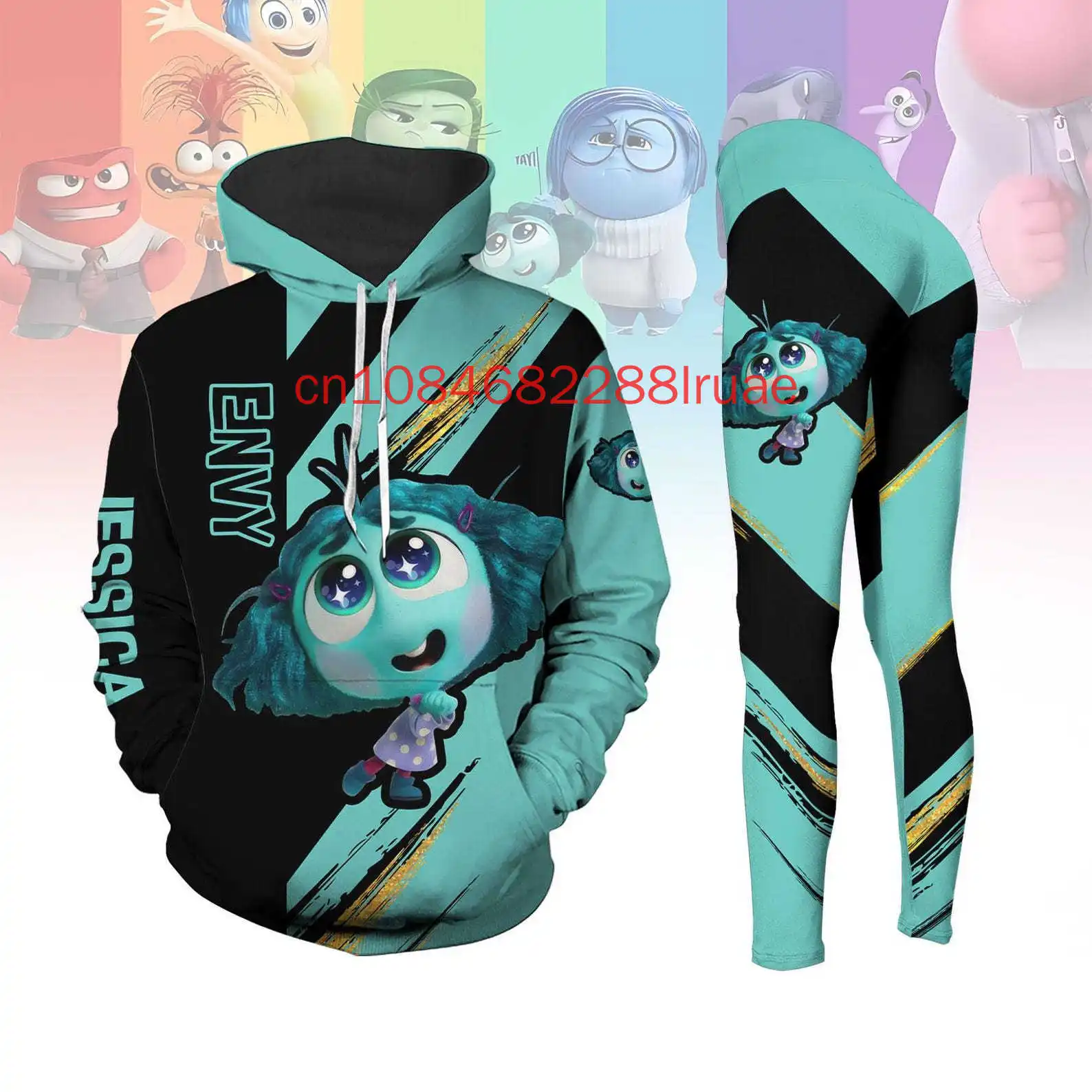Christmas Envy Inside Out 2 Hoodie Legging 3D Print Disney Cosplay Women Fashion Hoodie And Yoga Legging Sets